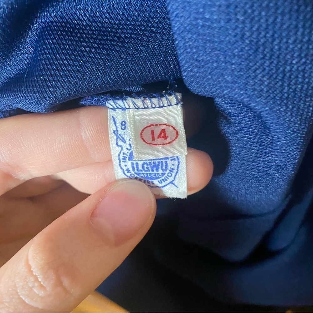Extremely RARE Vintage Chemise Lacoste 1970s Navy Dress with Red Stripe Accent - Picture 11 of 12